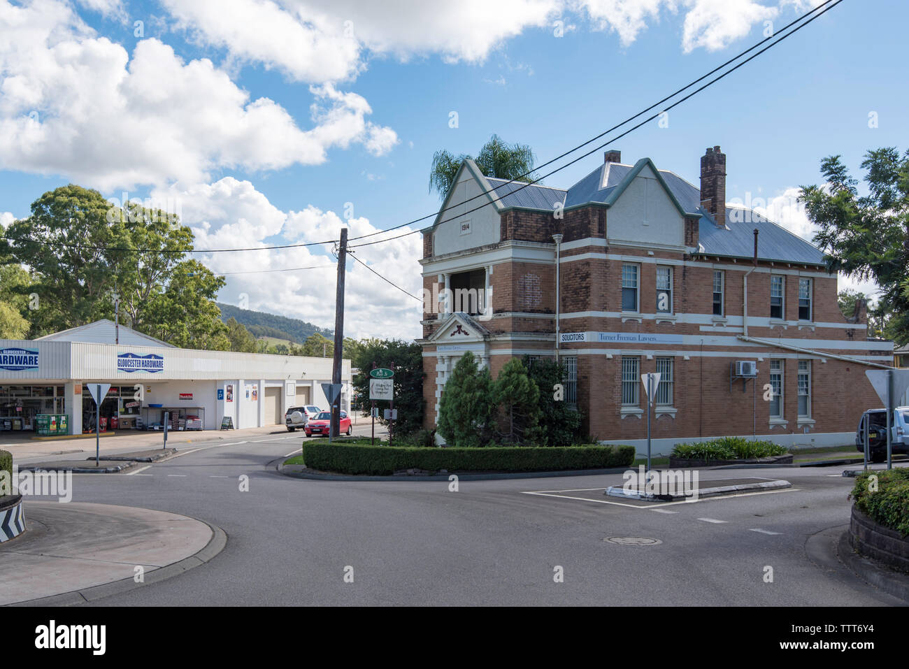 À l'intersection de la foudre, la Reine et l'Église dans les rues Gloucester Nouvelle Galles du Sud est un bâtiment de hauteur double de Russie 1914 Banque D'Images