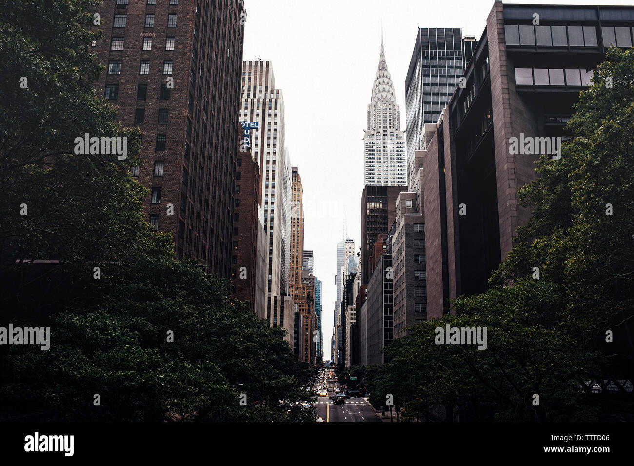 Aerial view of Chrysler Building en ville Banque D'Images