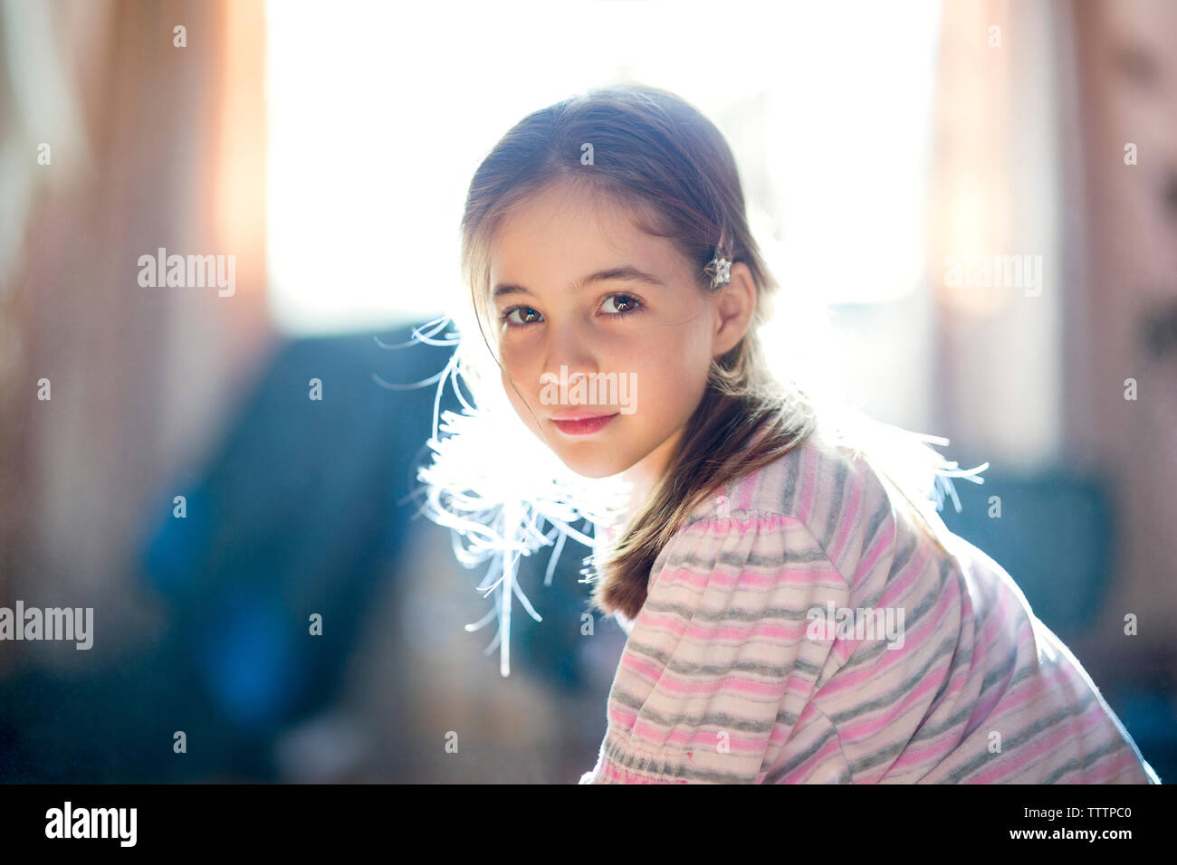 Portrait of Girl at home Banque D'Images