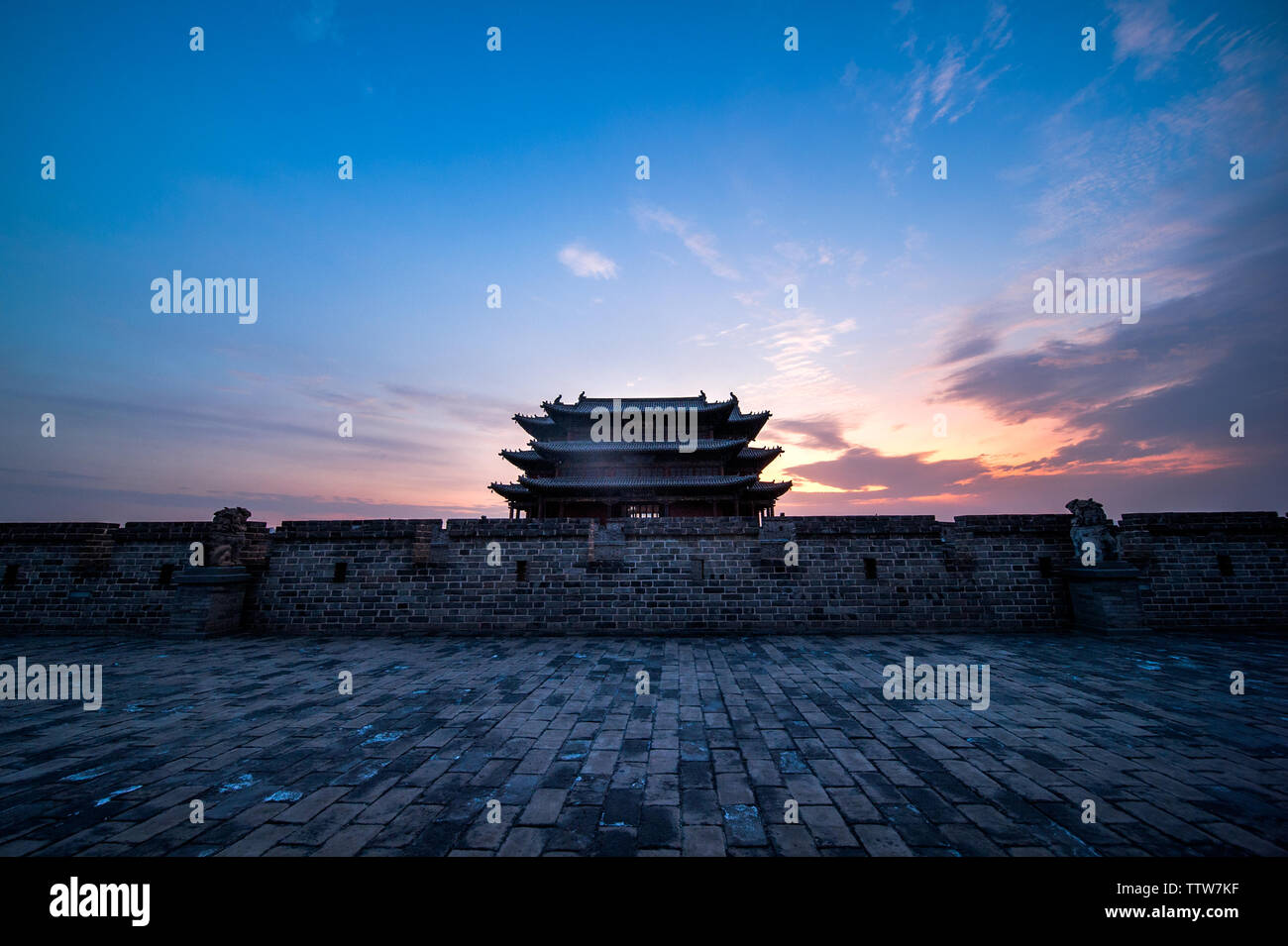 L'ancien mur de la ville de Datong, province de Shanxi jouit de la réputation de ville du nord et lourd. C'est une ancienne ville relativement complète la construction de murs en Chine. Banque D'Images