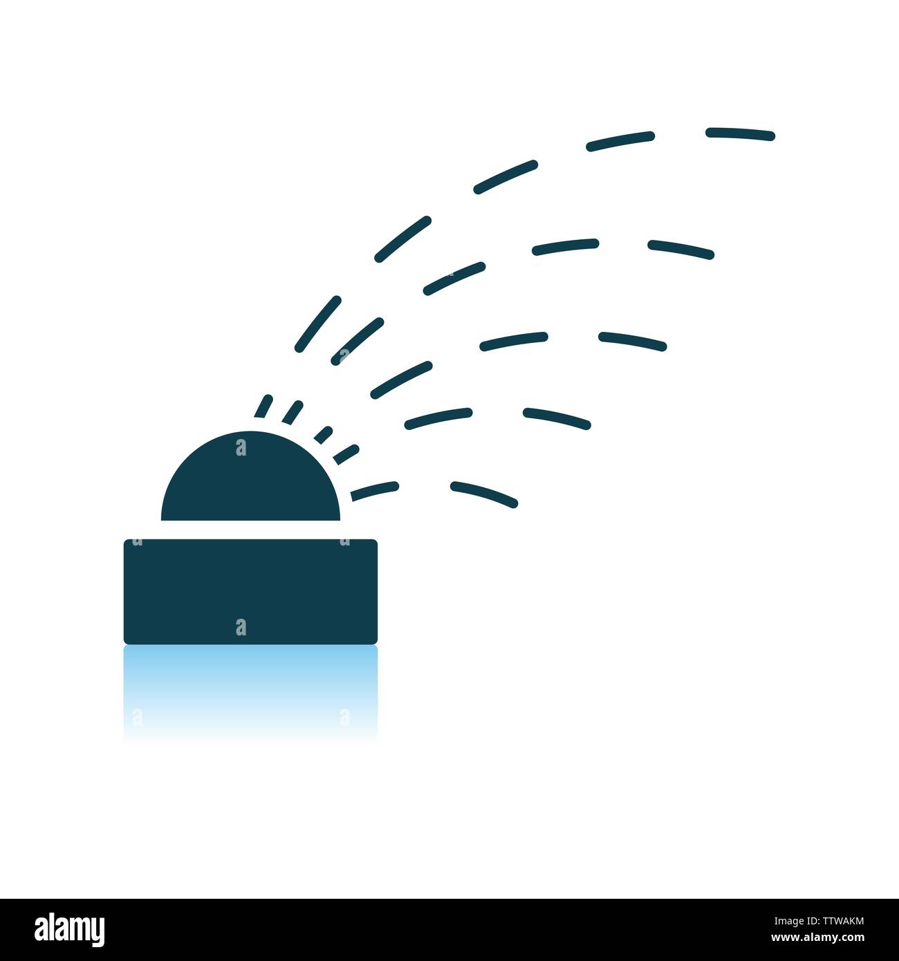 L'icône d'arrosage automatique. Reflet de l'ombre. Vector Illustration. Illustration de Vecteur
