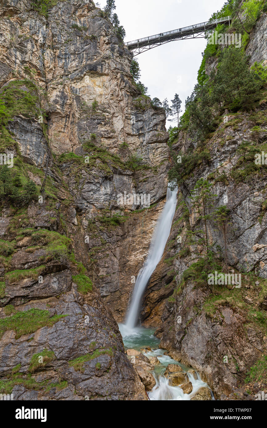 Dans gorge Poellat Schongau près de château de Neuschwanstein, Bavière, Allemagne Banque D'Images