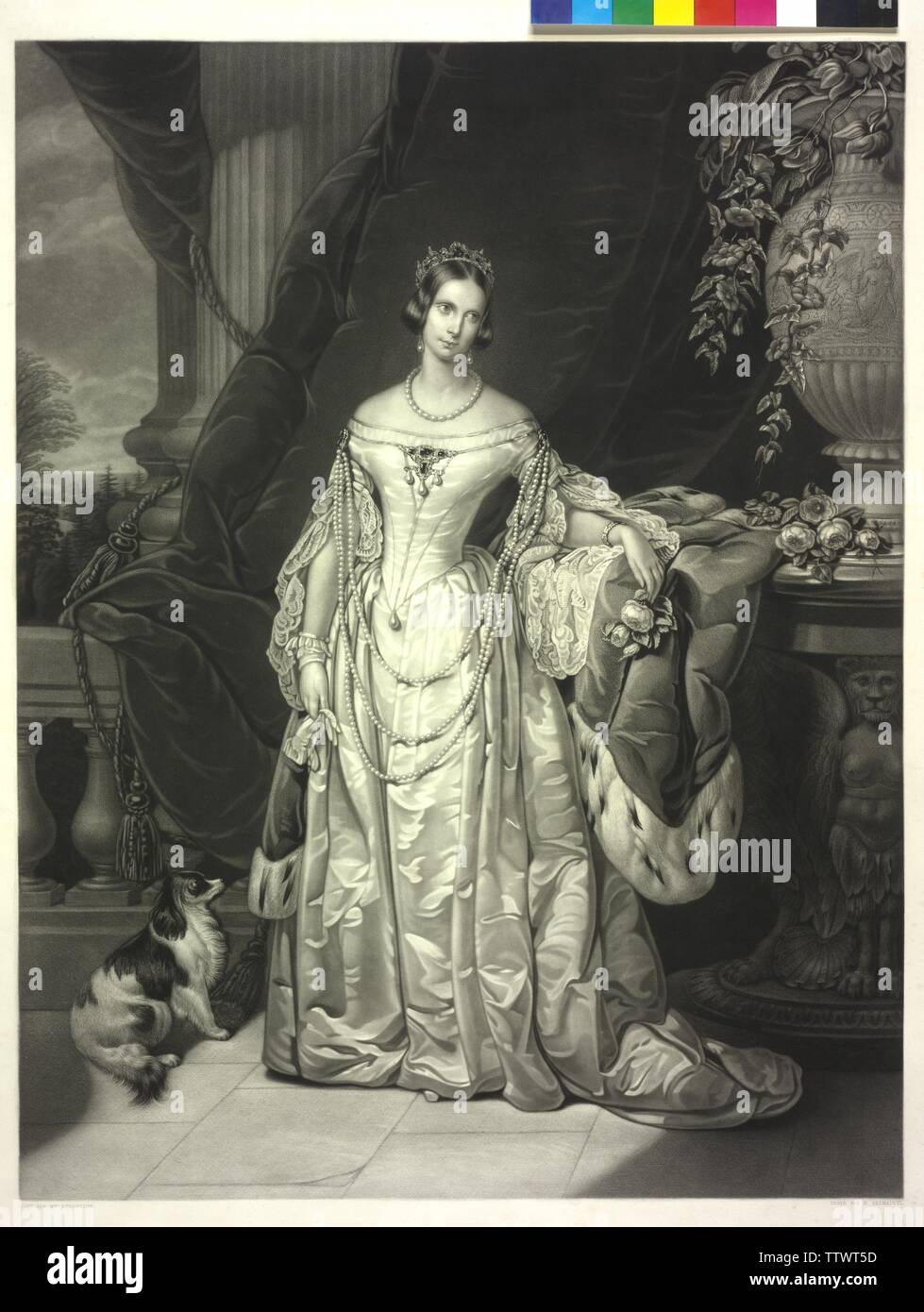 Charlotte, princesse de Prusse, mezzotinte par Narcisse Desmadryl basé sur une peinture par Christina Robertson, Additional-Rights Clearance-Info-Not-Available- Banque D'Images