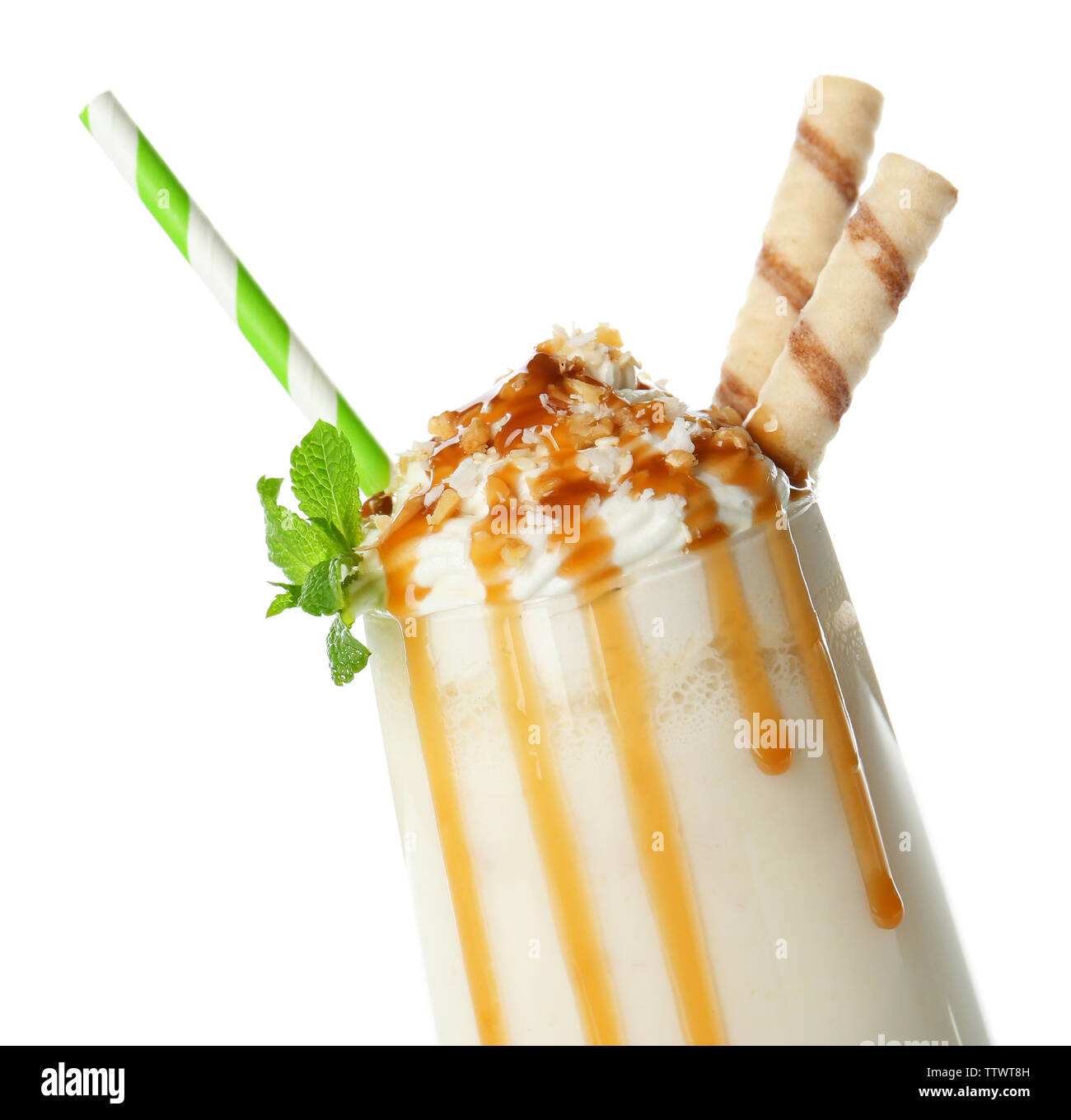 Milk Shake sur fond blanc Banque D'Images
