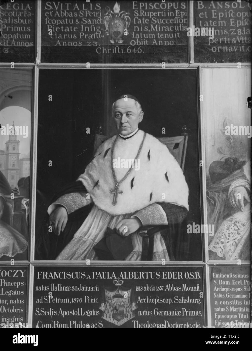 Salzbourg, résidence : 3e stick : entrée : portraits demi-longueur de l'archevêque : Franz Albert Eder (1818-1890), Additional-Rights Clearance-Info-Not-Available- Banque D'Images