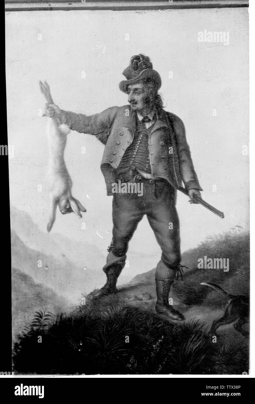 Neuhofen, hunter avec une queue courte manteau, 1840, Additional-Rights Clearance-Info-Not-Available- Banque D'Images