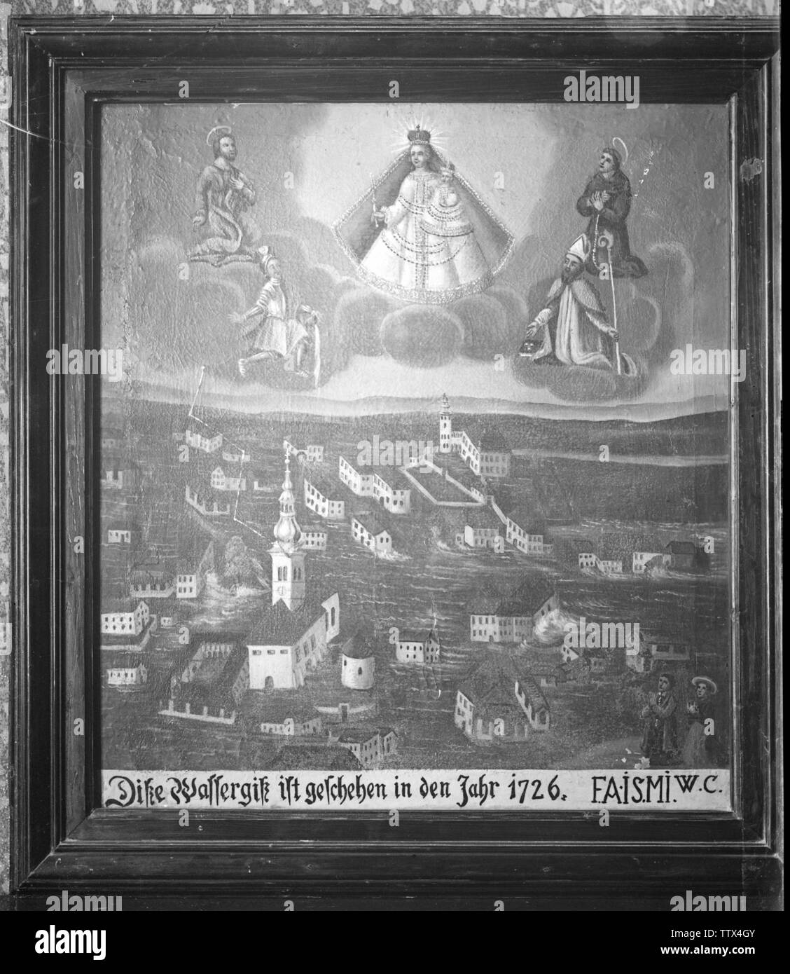 Fête votive photo dans Weisskirchen à Judenburg, Styrie, photo à l'ocassion de l'inondation, 1726 Additional-Rights Clearance-Info-Not-Available- Banque D'Images