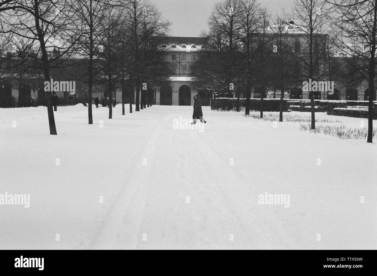L'hiver à Munich, le jardin de la cour, 1980 Additional-Rights Clearance-Info-Not-Available- Banque D'Images