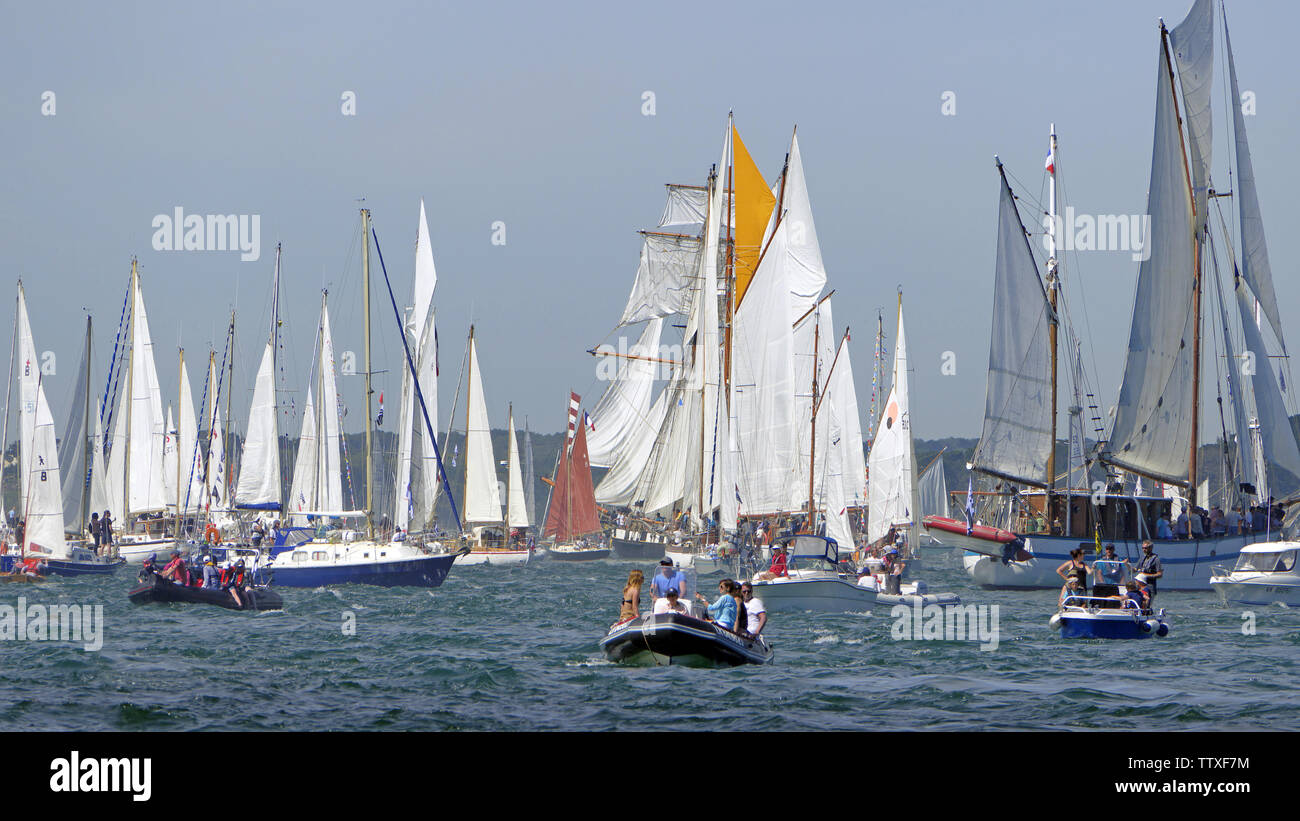 Grande Parade, Semaine du golfe du Morbihan (Morbihan, Bretagne, France). Banque D'Images