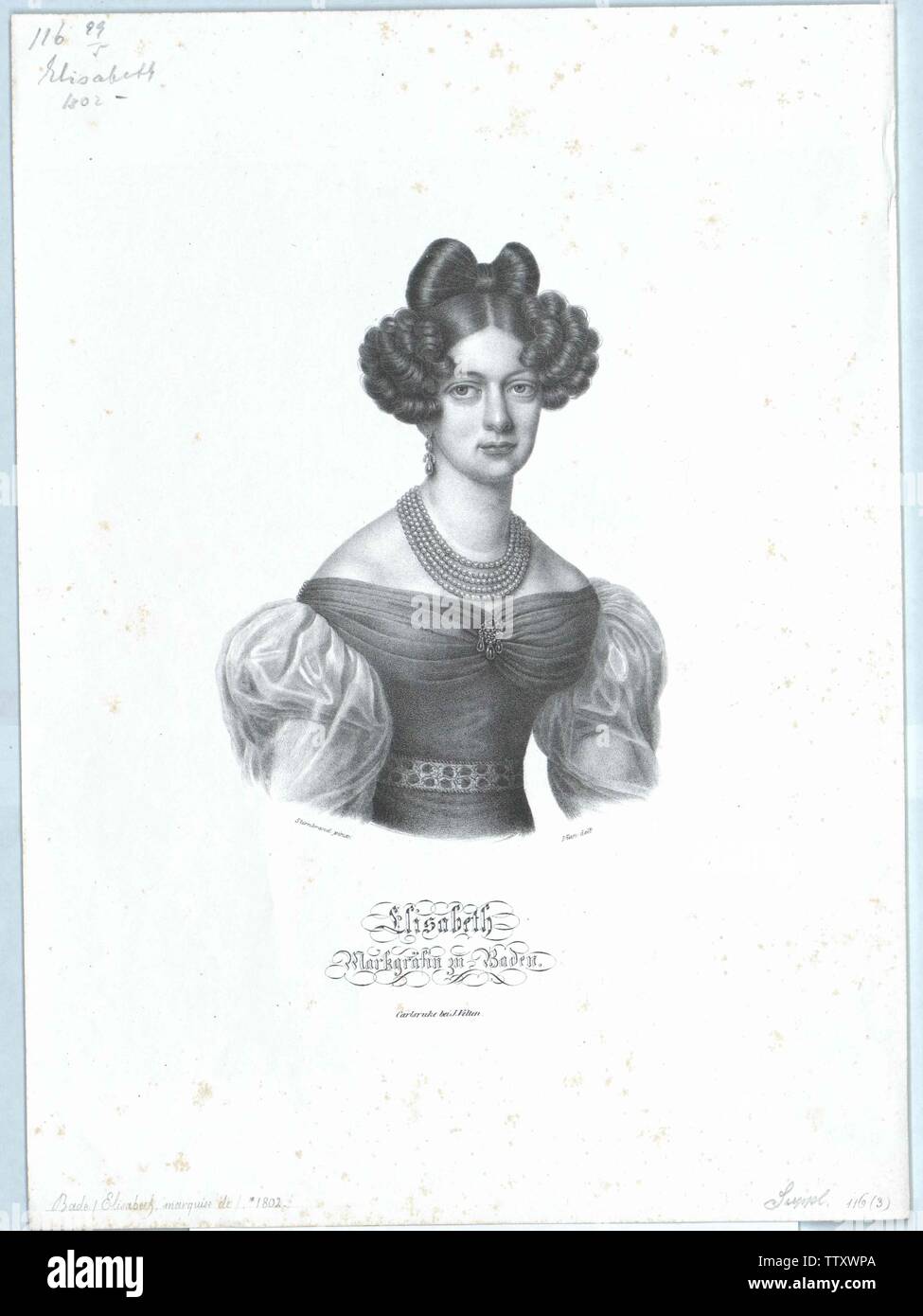 Elisabeth, Duchesse de Wurtemberg, Additional-Rights Clearance-Info-Not-Available- Banque D'Images