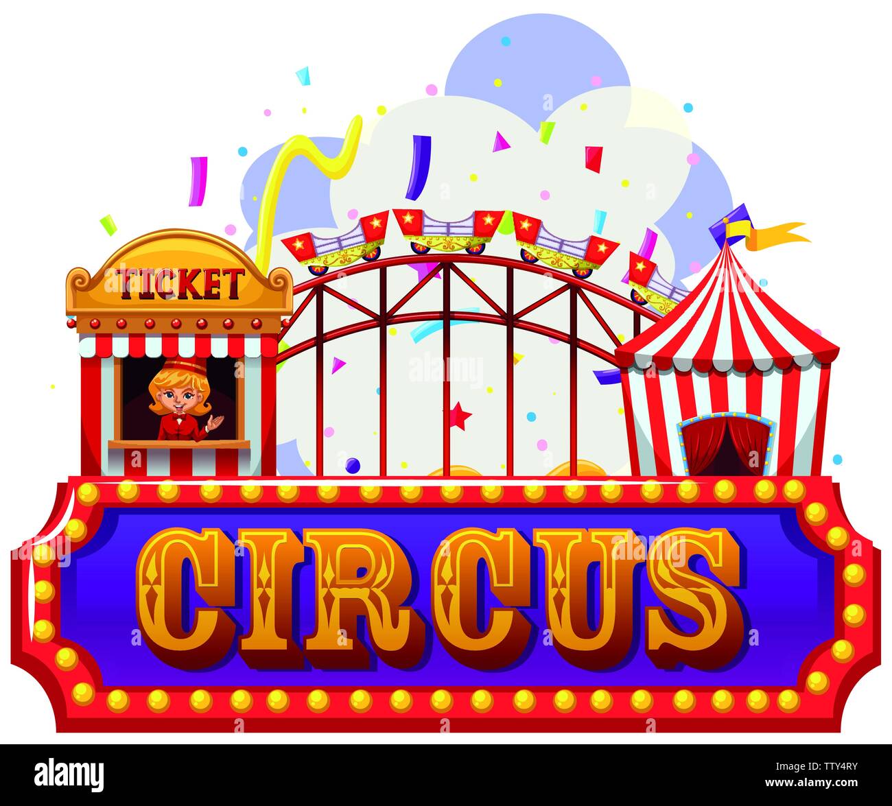 Une illustration bannière cirque isolé Illustration de Vecteur