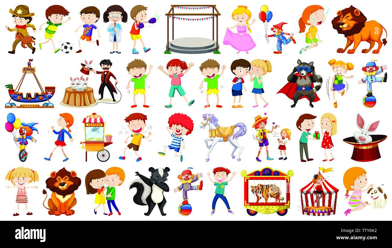 Ensemble de personnes différentes illustration Illustration de Vecteur