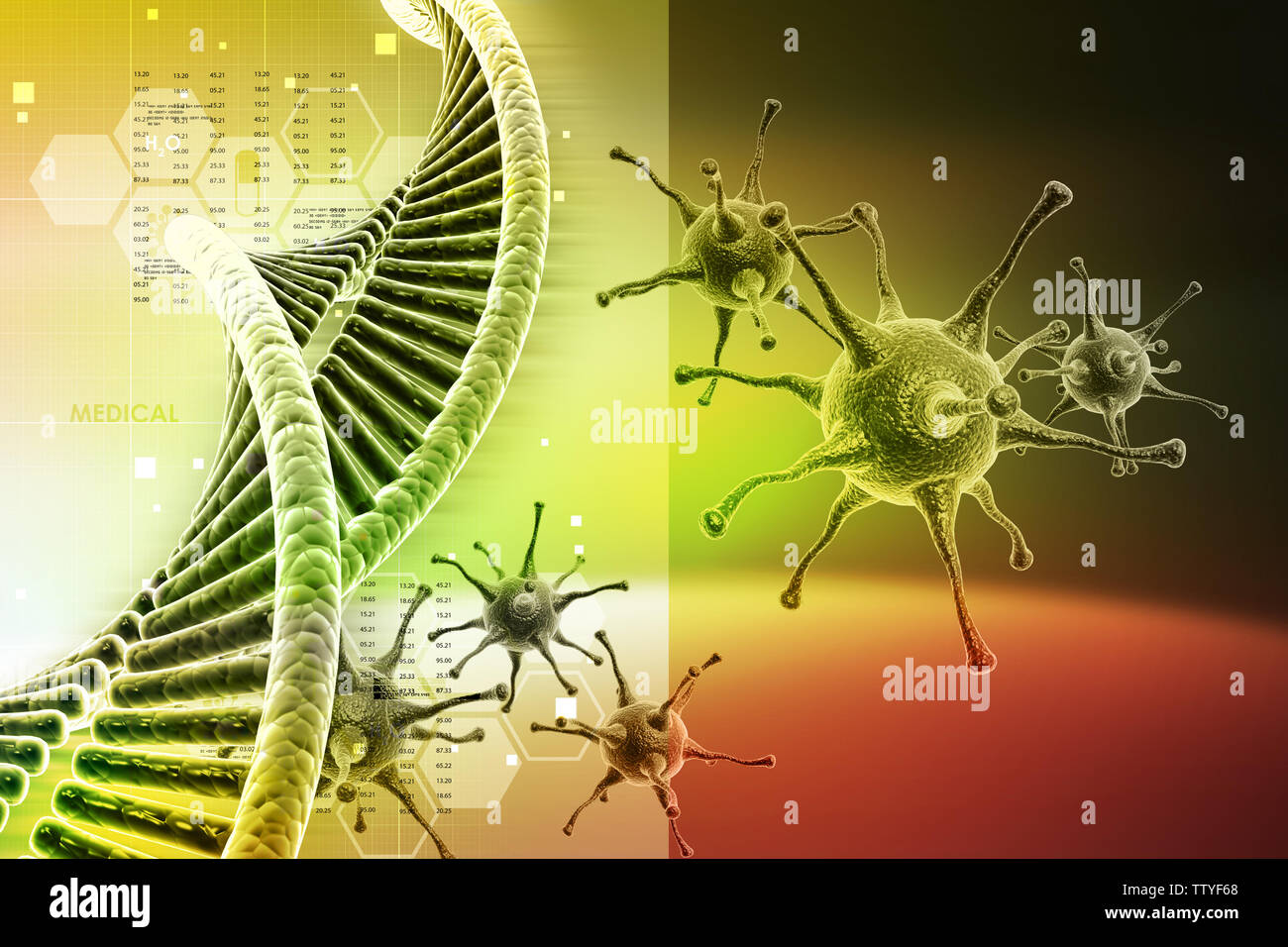 Avec une structure d'ADN du virus Banque D'Images