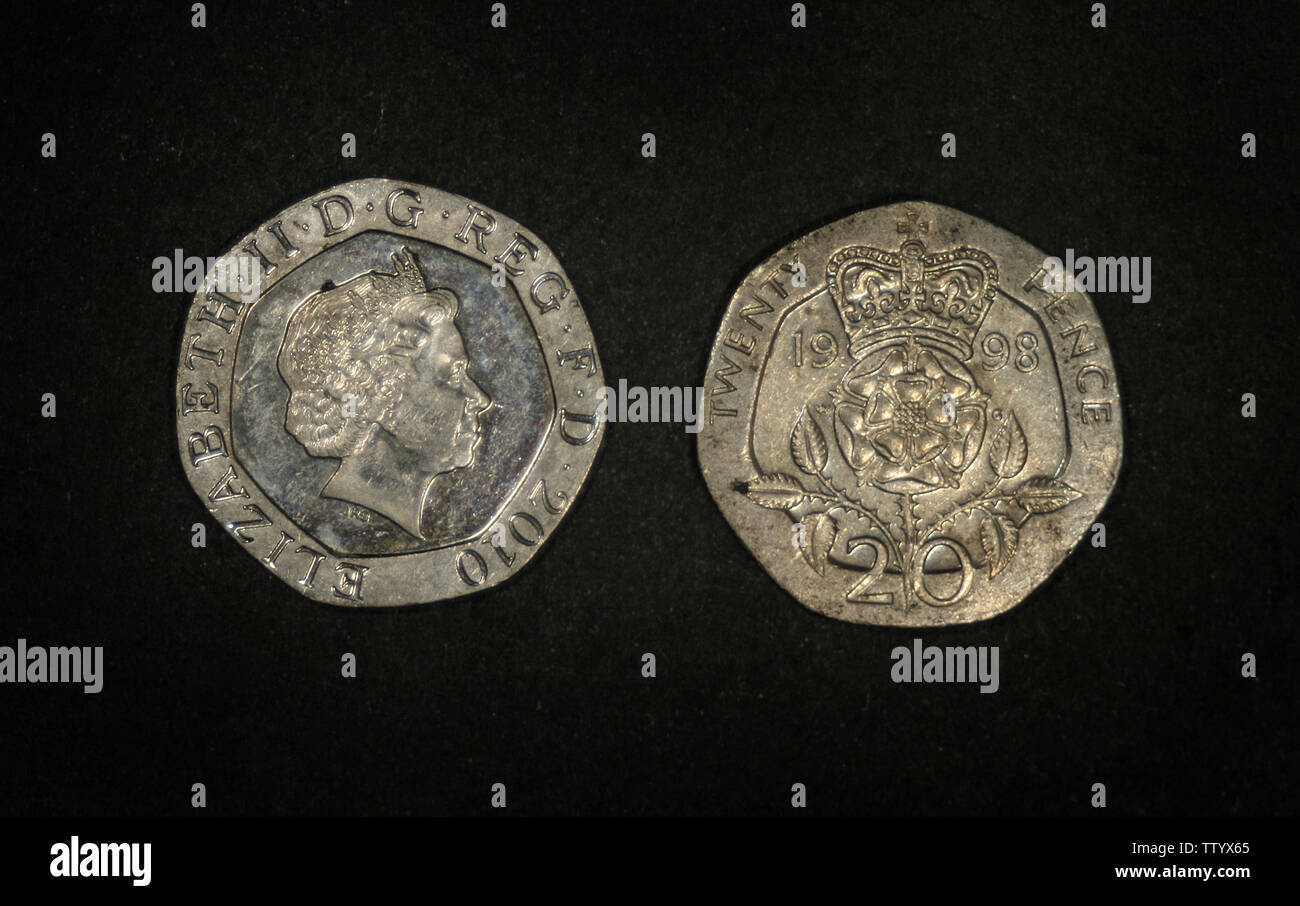 Royaume-uni 20 pence, 1998-2008 Banque D'Images