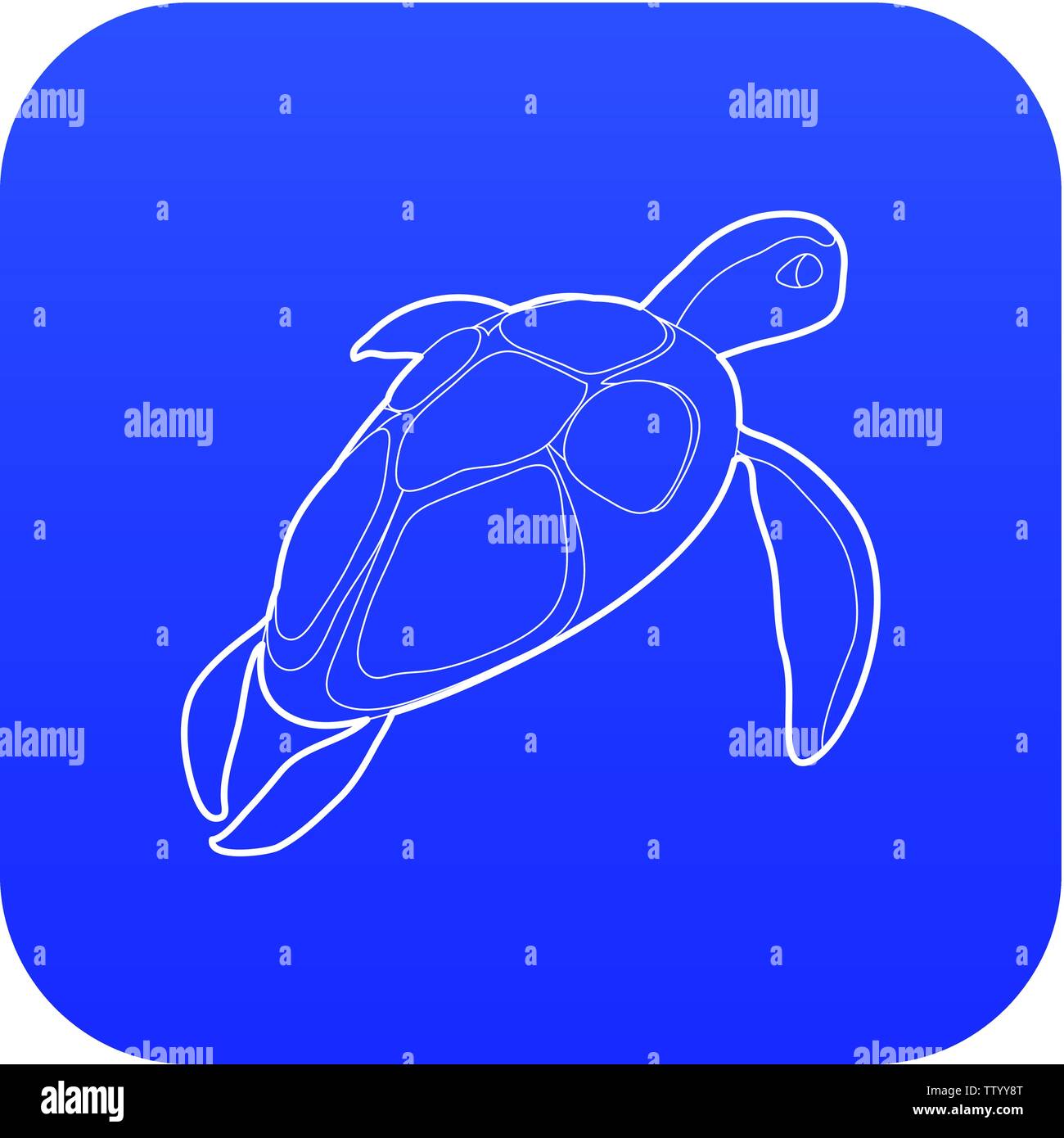 L'icône de tortue vecteur bleu Illustration de Vecteur