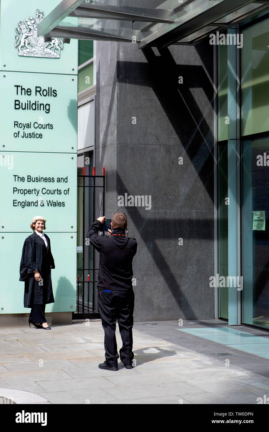 Rouleaux extérieurs de la construction du tribunal de commerce de Londres Banque D'Images