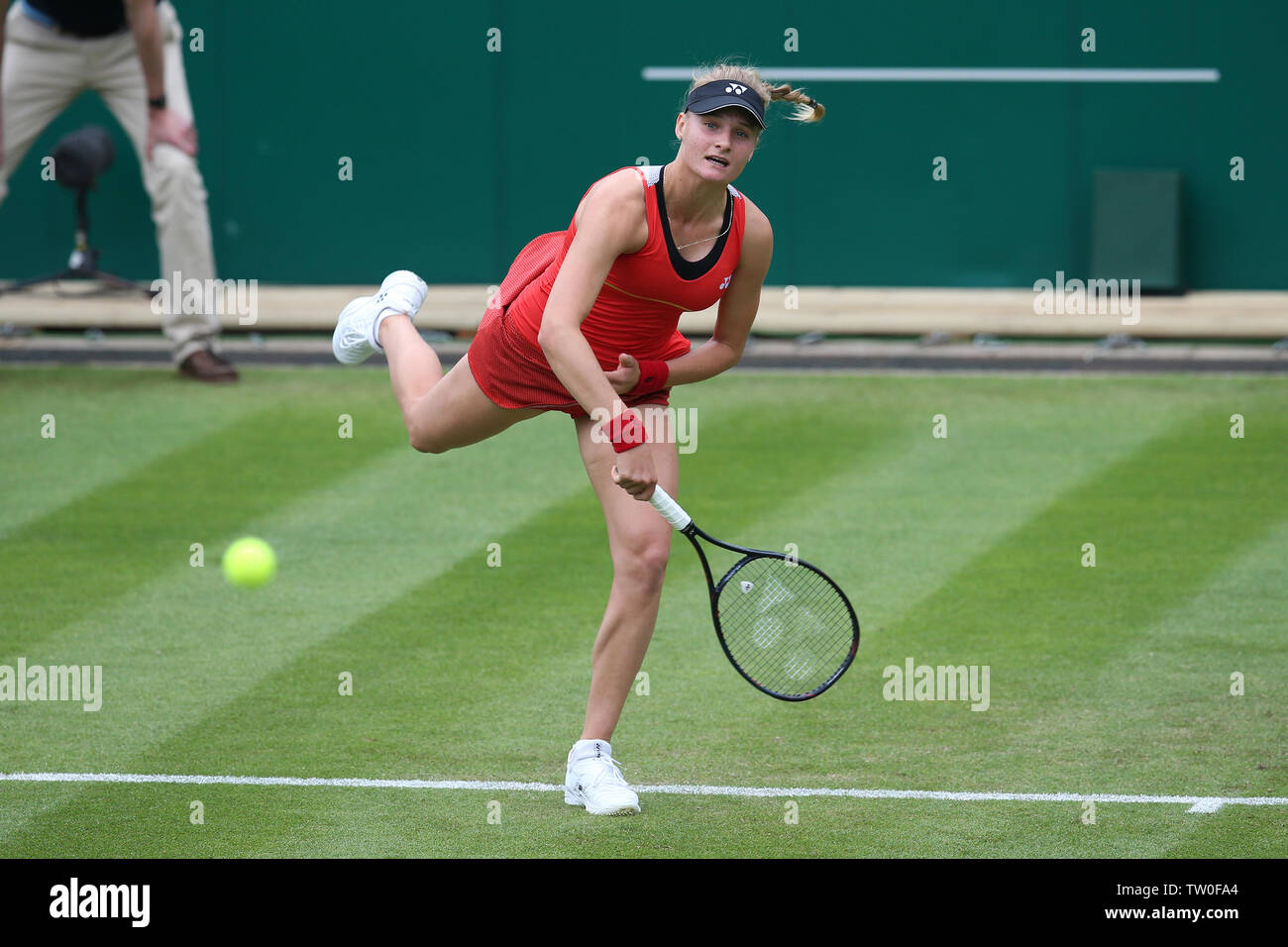 Birmingham, UK. 18 Juin, 2019. Dayana Yastremska de l'Ukraine pendant son match contre Julia Goerges d'Allemagne. Nature Valley Classic 2019, International Women's tennis, jour 2 à l'Edgbaston Priory Club à Birmingham, en Angleterre, le mardi 18 juin 2019. Editorial uniquement. Photos par Andrew Verger, verger Crédit : Andrew la photographie de sport/Alamy Live News Banque D'Images