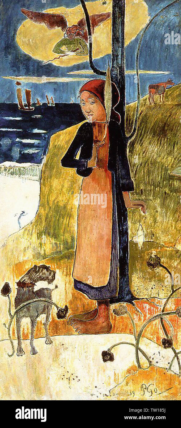 Paul Gauguin - Jeanne d Arc Breton Girl Spinning 1889 Banque D'Images