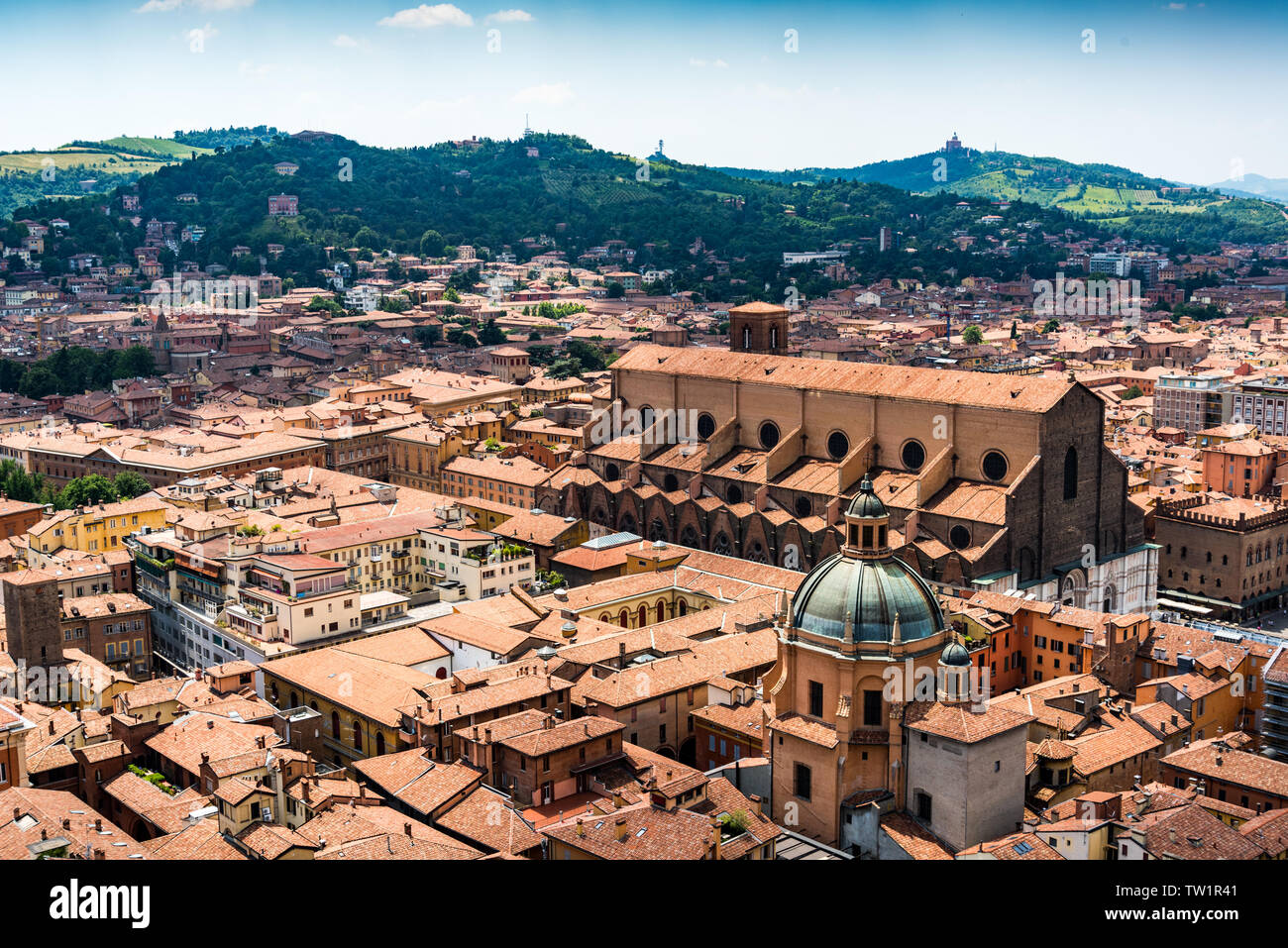 Bologna vue depuis le haut de la tour Asinelli Banque D'Images
