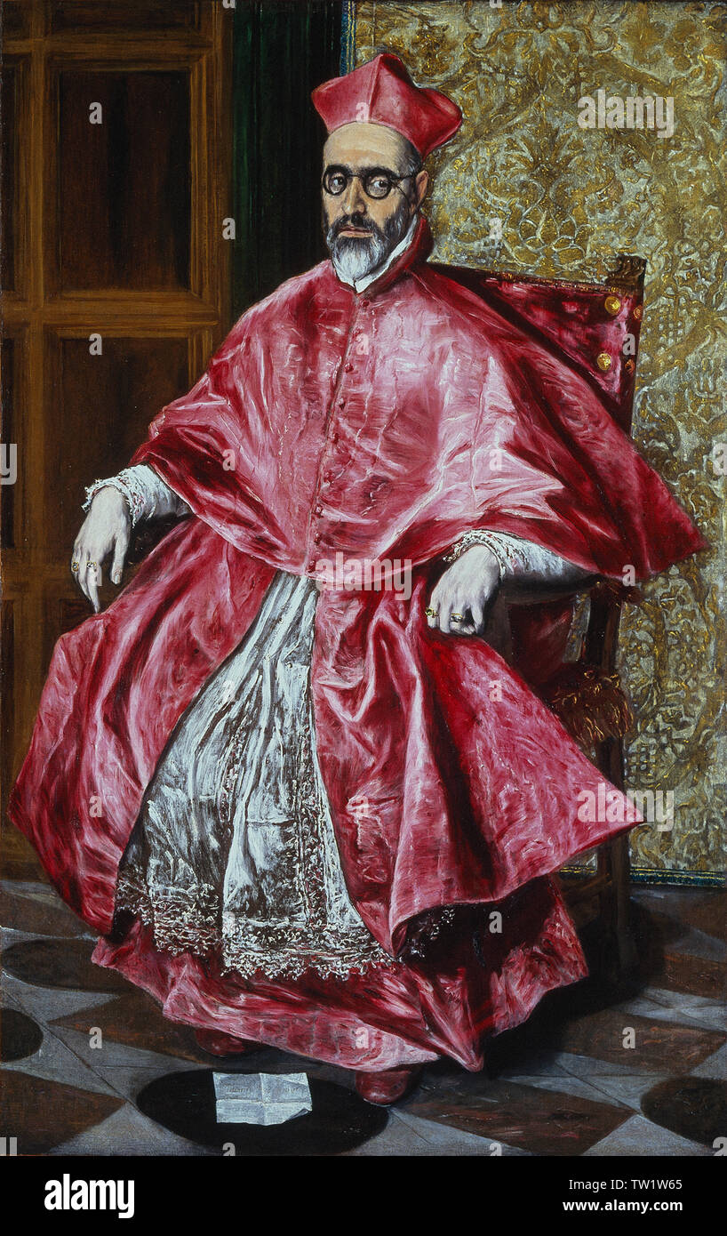 Heotokopoulos, Domenikos (El Greco) Un Cardinal (probablement le Cardinal Fernando Niño de Guevara (1541-1609), 1600-1 - Le Metropolitan Museum of Art, New York Banque D'Images
