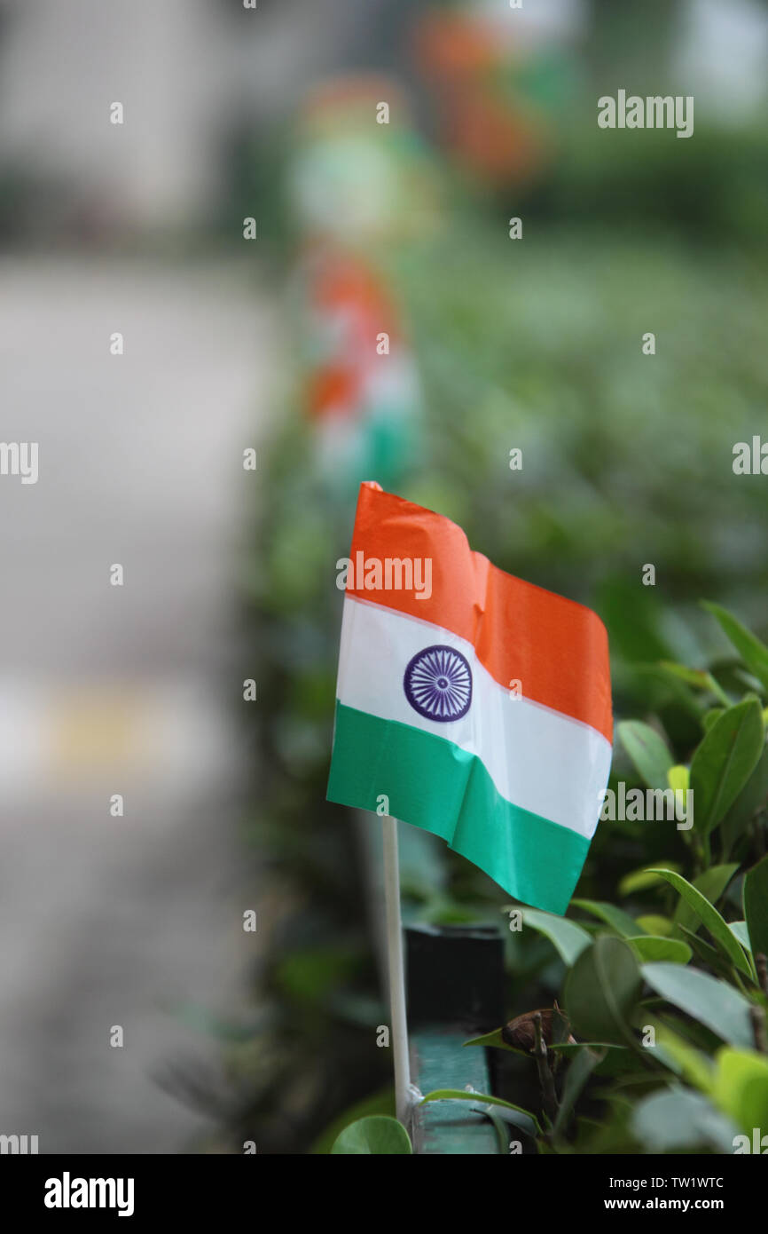 Gros plan d'un drapeau indien Banque D'Images