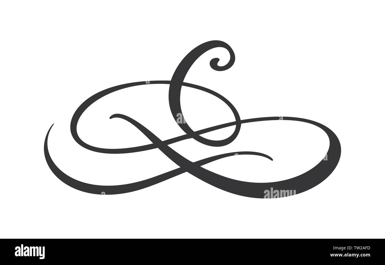 S'épanouir, calligraphiques swirl Vintage vector design ornement du diviseur. L'illustration de livre, carte de vœux, d'invitation de mariage, Saint Valentin Illustration de Vecteur