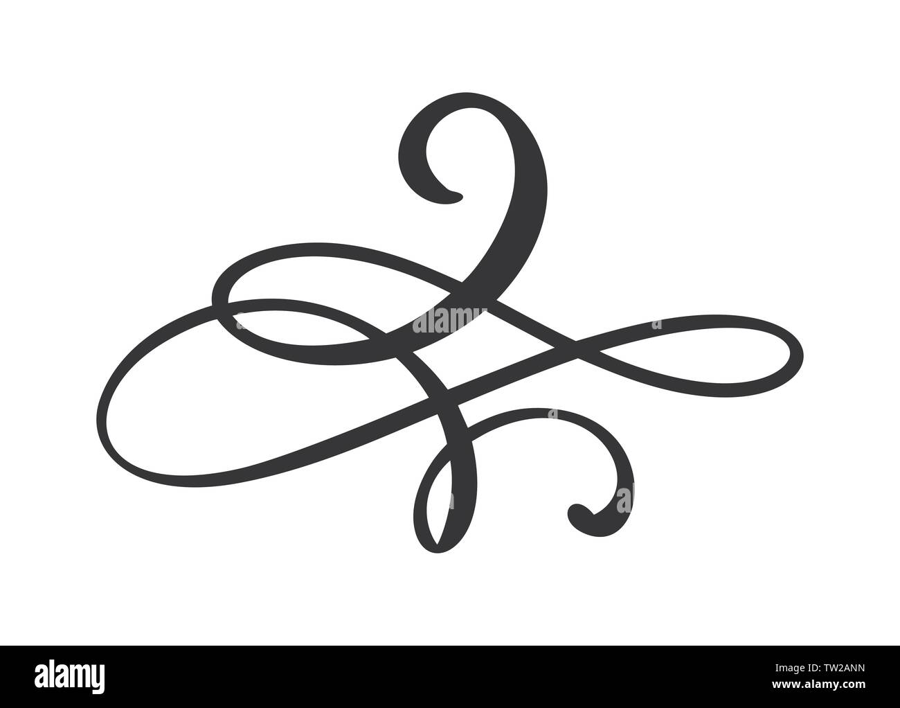 S'épanouir, calligraphiques swirl Vintage vector design ornement du diviseur. L'illustration de livre, carte de vœux, d'invitation de mariage, Saint Valentin Illustration de Vecteur