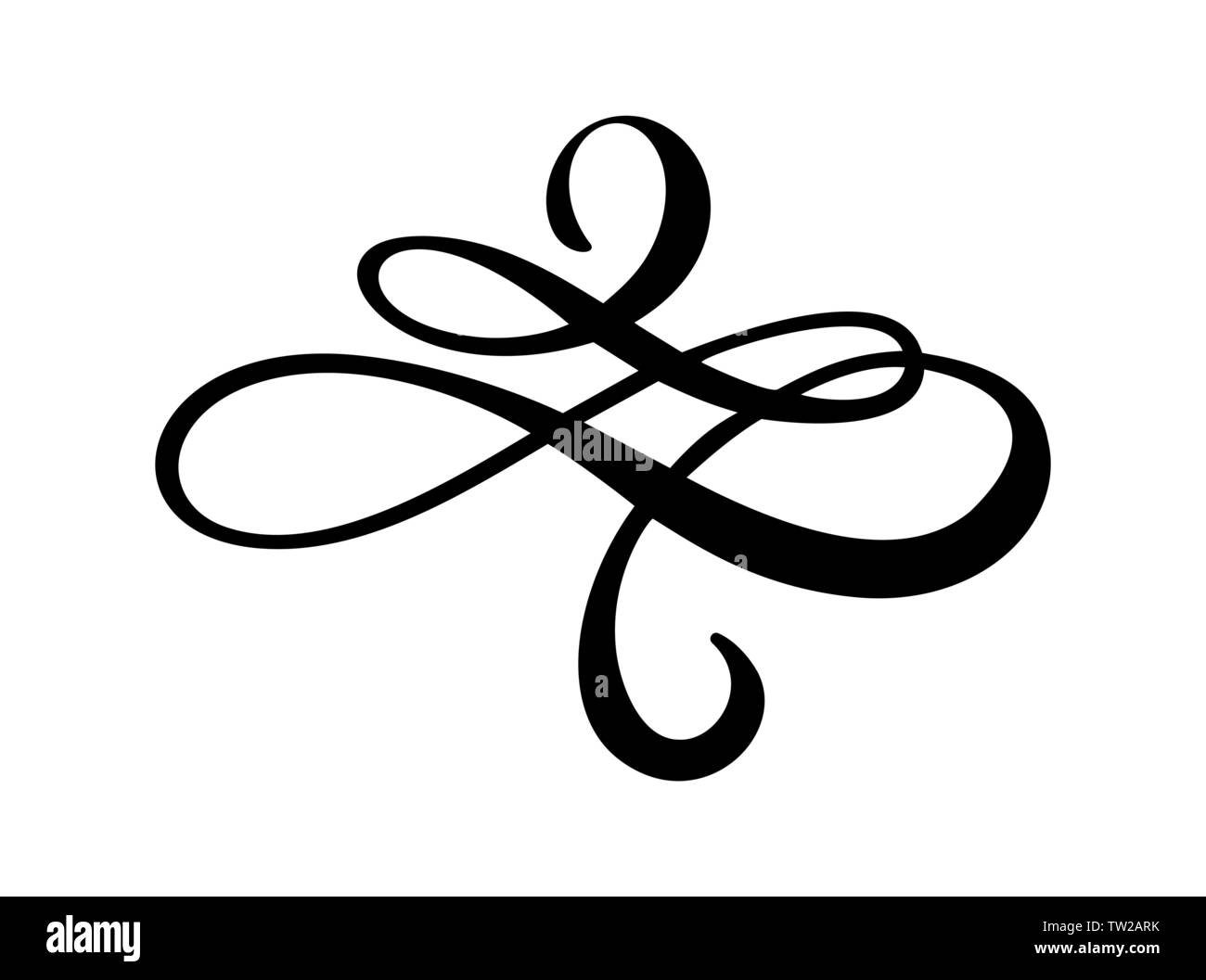 S'épanouir, calligraphiques swirl Vintage vector design ornement du diviseur. L'illustration de livre, carte de vœux, d'invitation de mariage, Saint Valentin Illustration de Vecteur