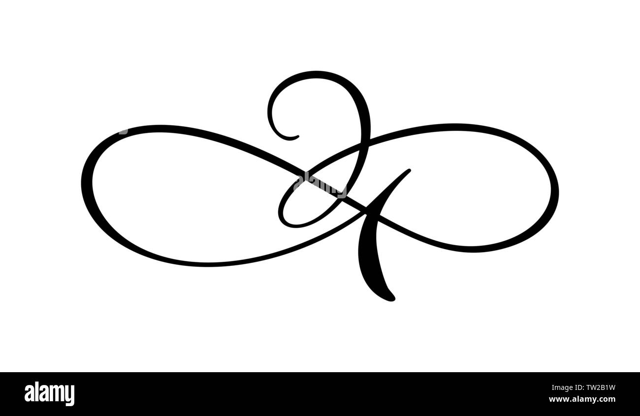 S'épanouir, calligraphiques swirl Vintage vector design ornement du diviseur. L'illustration de livre, carte de vœux, d'invitation de mariage, Saint Valentin Illustration de Vecteur