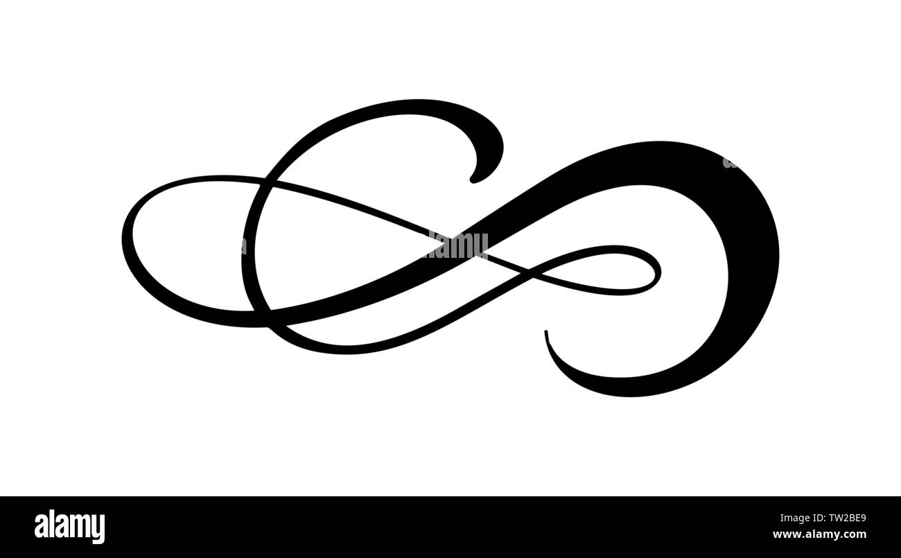 S'épanouir, calligraphiques swirl Vintage vector design ornement du diviseur. Hand drawn Illustration pour livre, carte de vœux, d'invitation de mariage, Saint Valentin Illustration de Vecteur