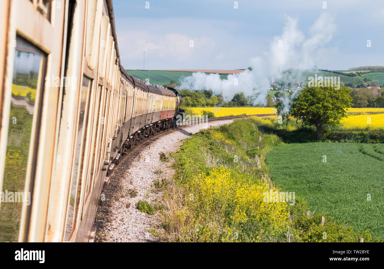 Vue sur le transport de l'West Somerset Railway, Somerset, England UK Banque D'Images