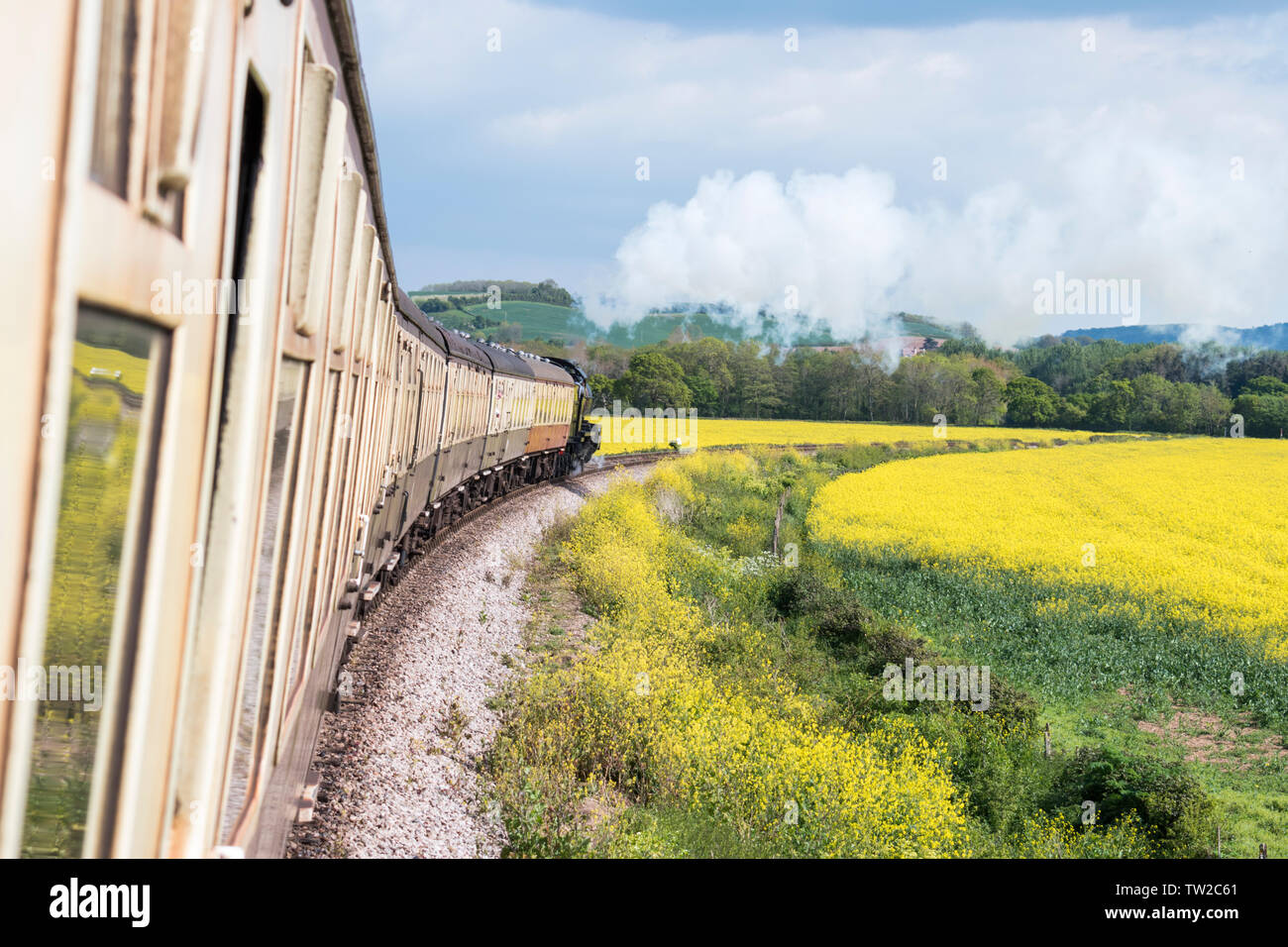 Vue sur le transport de l'West Somerset Railway, Somerset, England UK Banque D'Images