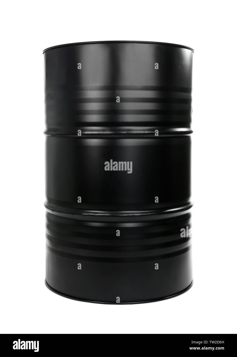 Le baril de pétrole noir sur fond blanc Banque D'Images
