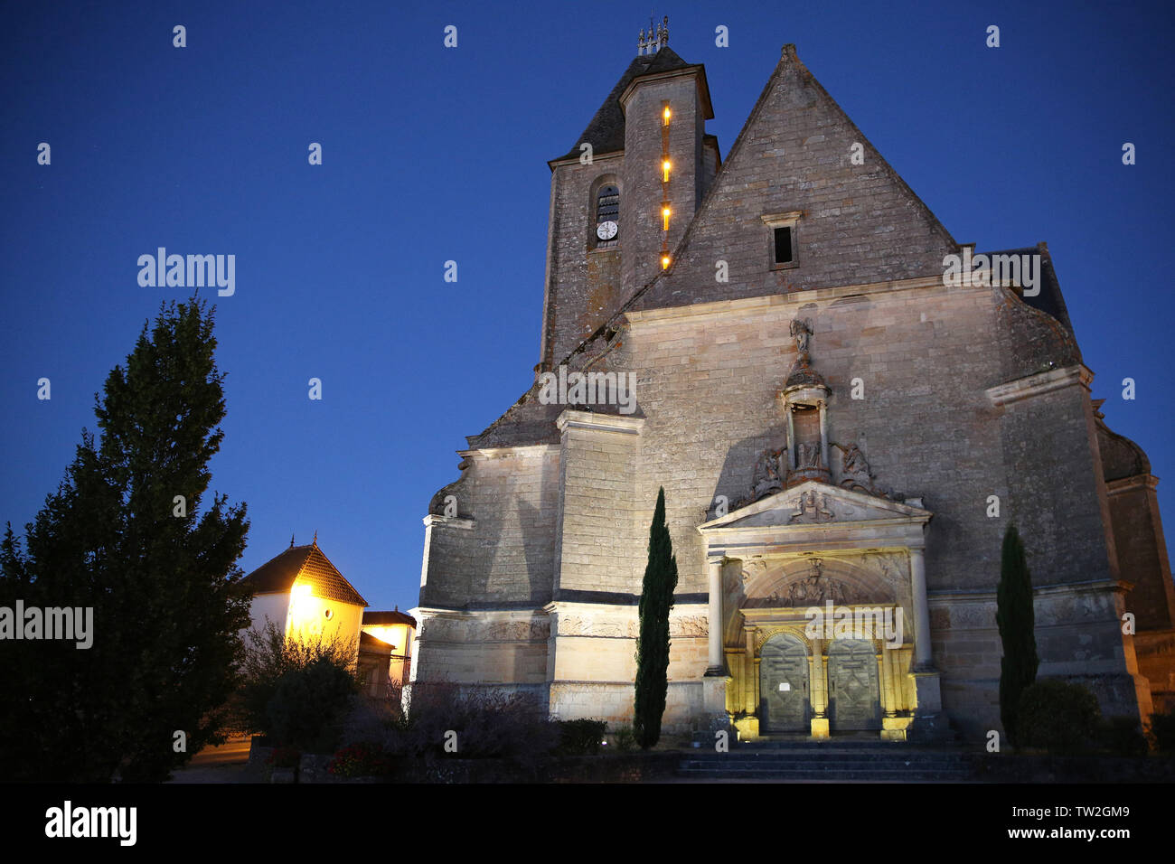 L'église de Saint-Pierre à Assier, un édifice religieux Renaissance dédié à la gloire de Galiot de Genouillac, maître du roi de l'artillerie Banque D'Images