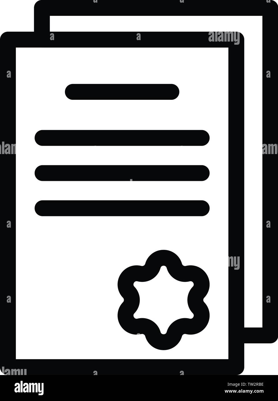 Les documents de la police, l'icône de style contour Illustration de Vecteur