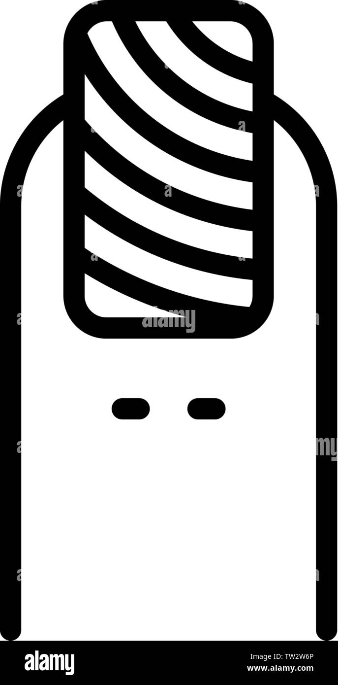 Nail polish à rayures style du contour, icône Illustration de Vecteur