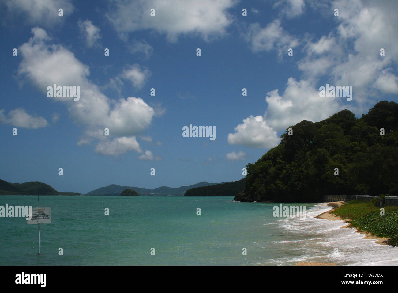 Panneau sur la côte, Phuket, Thaïlande Banque D'Images