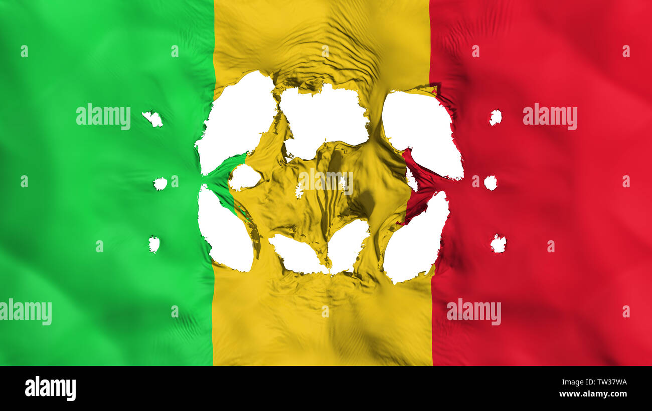 Des trous dans le Mali d'un drapeau Banque D'Images
