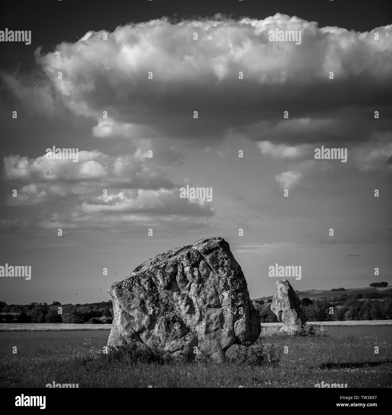Les Stones, alias Adam & Eve près d'Avebury, Wiltshire, Royaume-Uni Banque D'Images