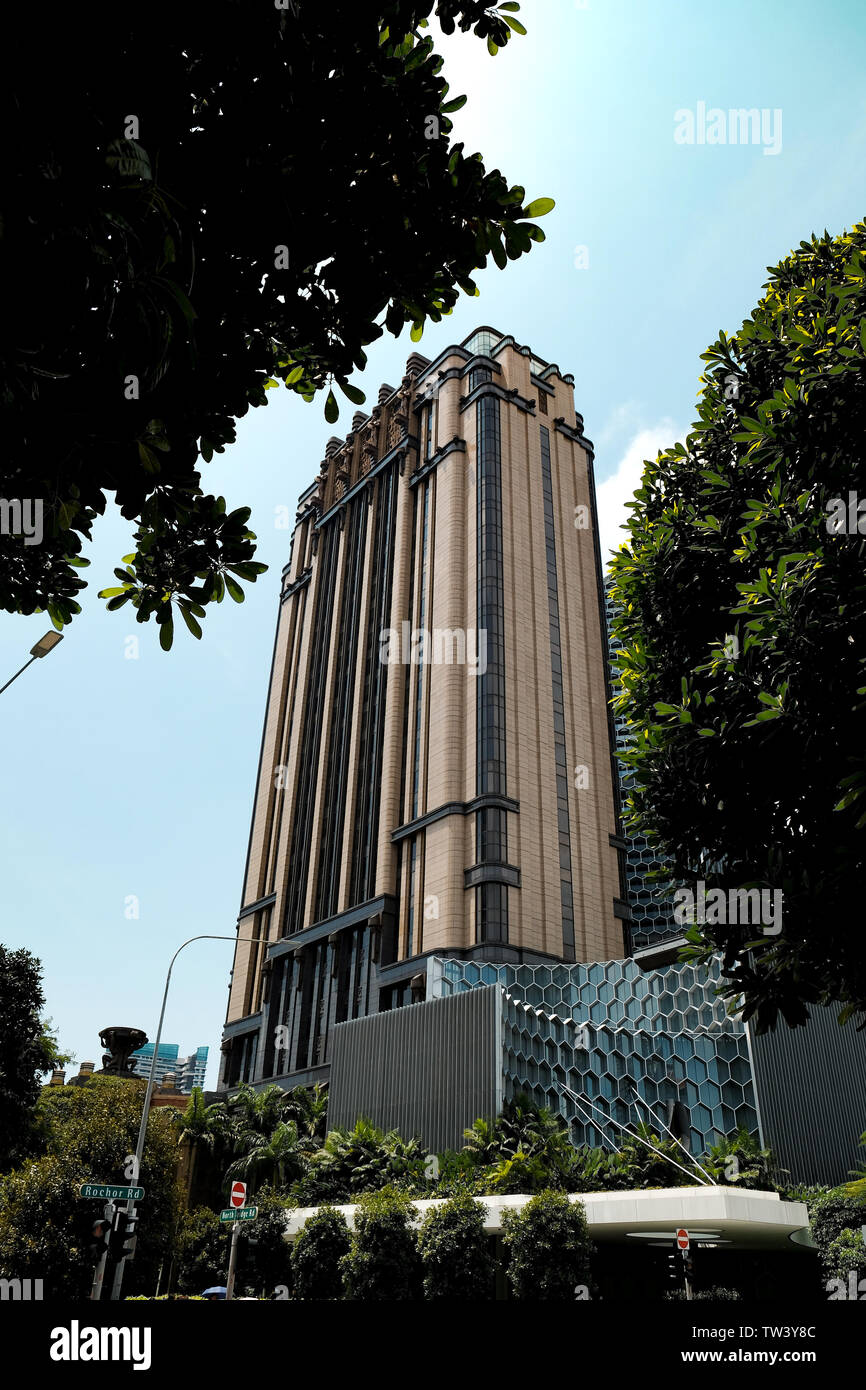 Parkview Square est un style Art Déco architectural impressionnant immeuble de bureaux au centre-ville de Singapour le long de North Bridge road et Burgis Junction. Banque D'Images