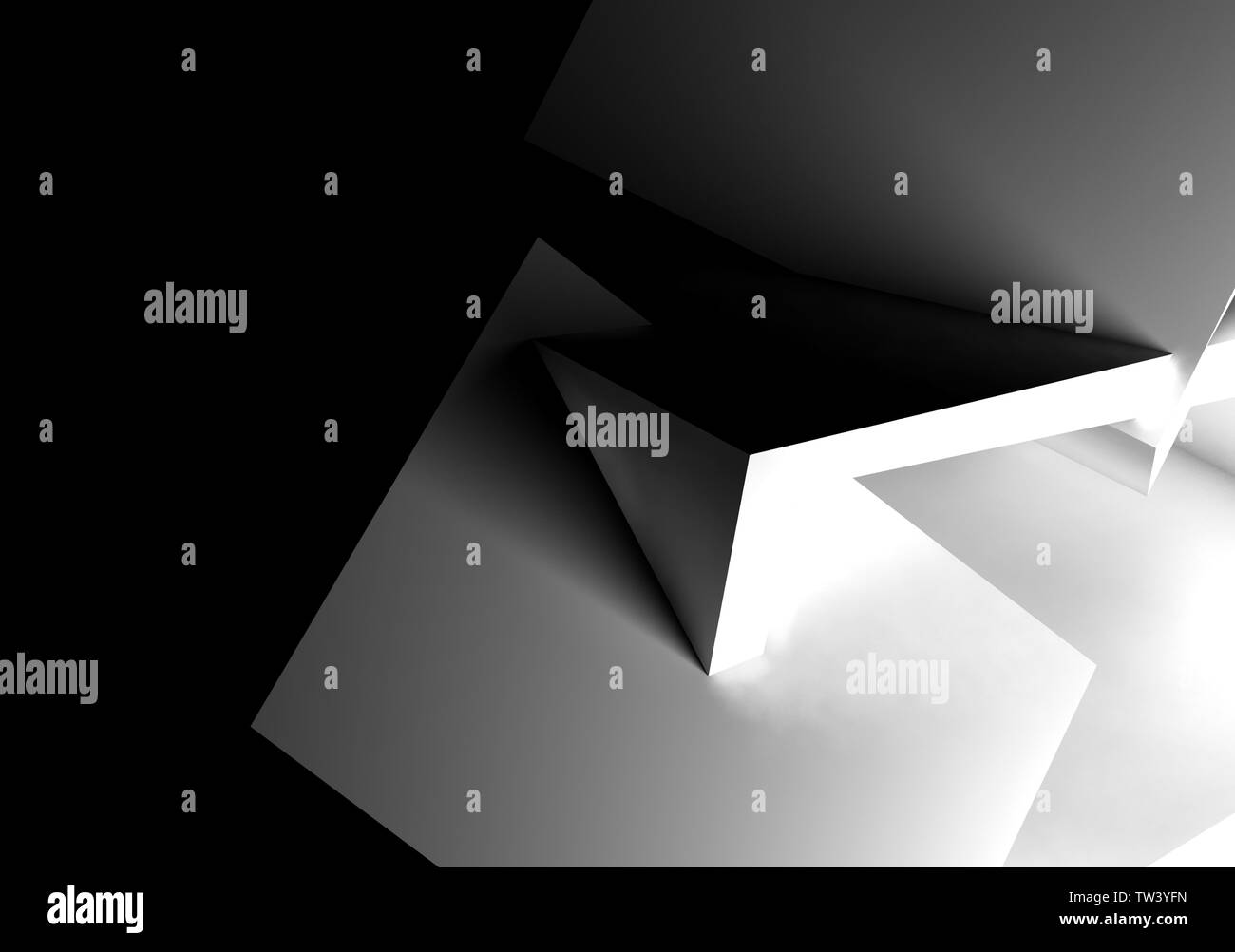 Résumé de l'installation, géométrique poly bas fond graphique de l'ordinateur. Illustration 3D render Banque D'Images