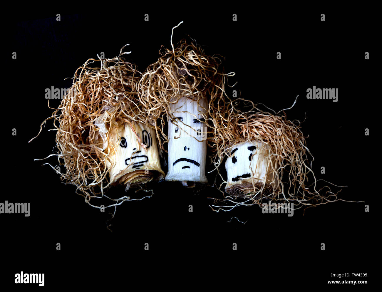 Têtes de poireaux Banque D'Images