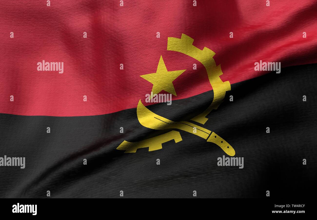 3D Illustration de l'Angola Flag Banque D'Images