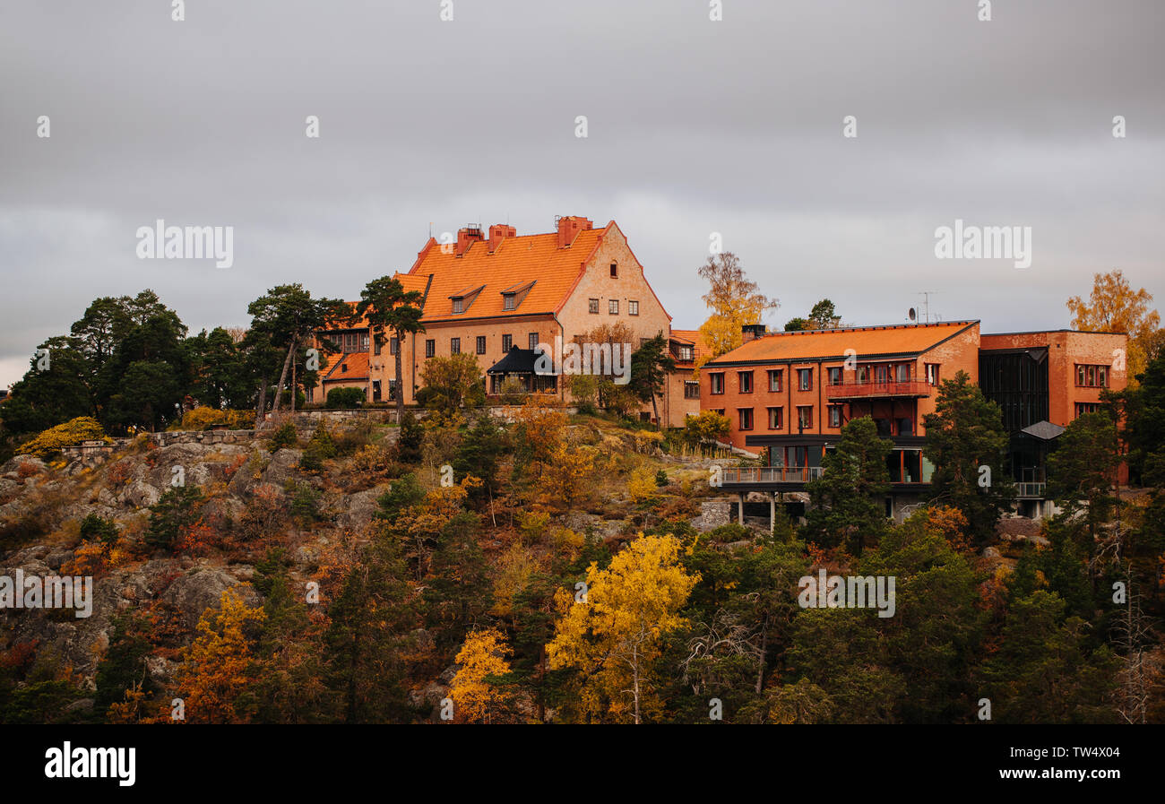 L'automne dans la banlieue de Stockholm Suède Banque D'Images
