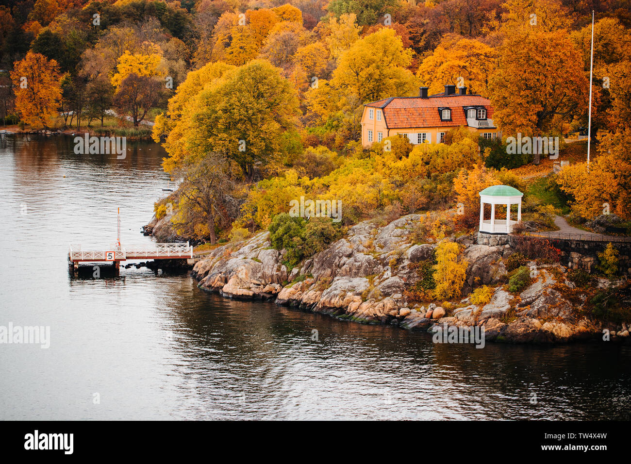 L'automne dans la banlieue de Stockholm Suède Banque D'Images