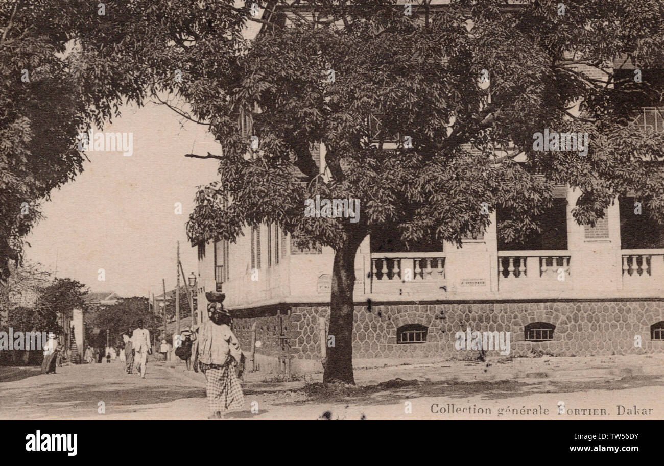 Afrique Occidentale Sénégal Dakar Afrique, vieille carte postale. Banque D'Images