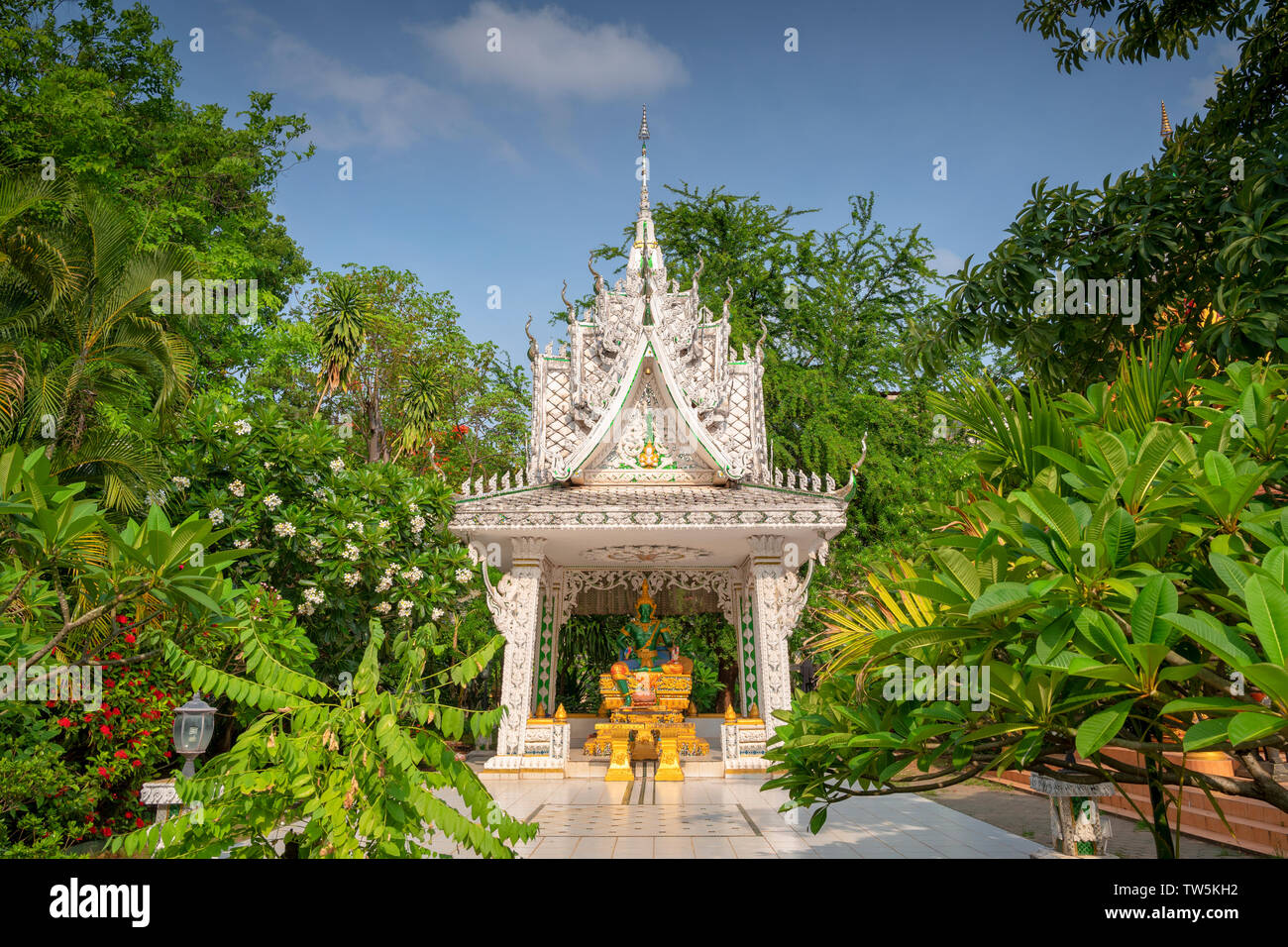Dans un temple du Bouddha de Jade à Vientiane au Laos Banque D'Images