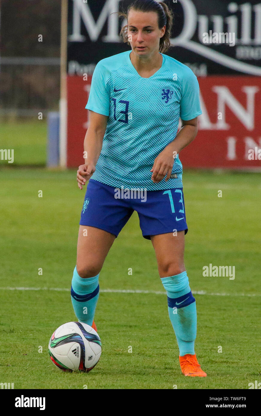 Shamrock Park, Irlande du Nord, Royaume-Uni. Le 08 juin 2018. La Coupe du Monde féminine 2019 tour de qualification - Groupe 3, l'Irlande du Nord 0 Pays-Bas 5. International Pays-bas Renate Jansen. Banque D'Images