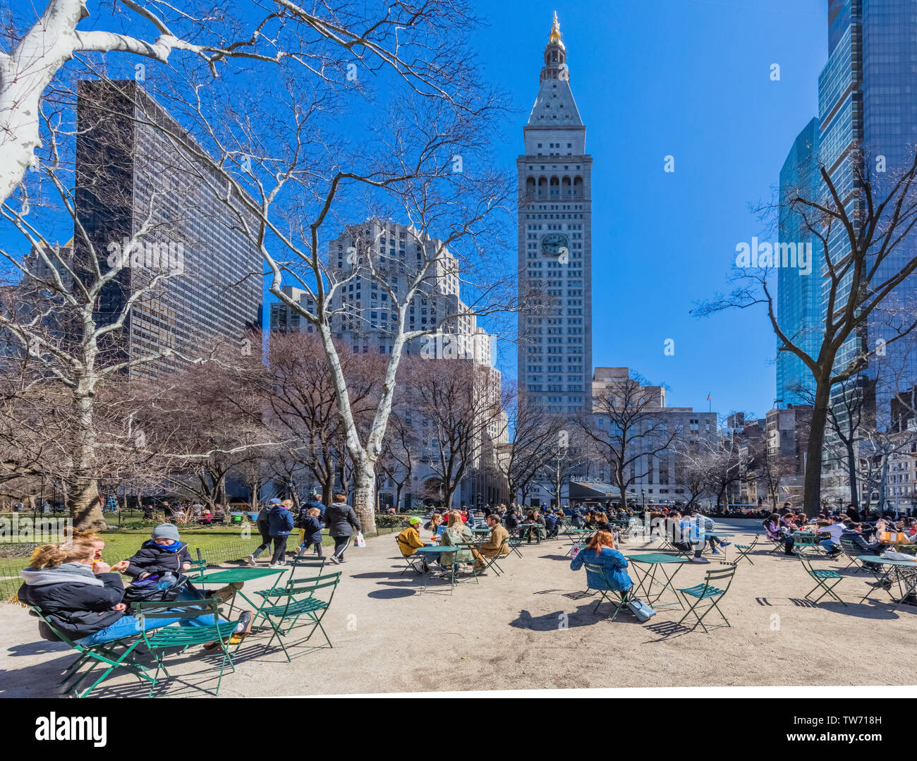 NEW YORK CITY - Mars 26, 2018 : Madison Square Park, l'un des principaux sites touristiques de Manhattan Banque D'Images