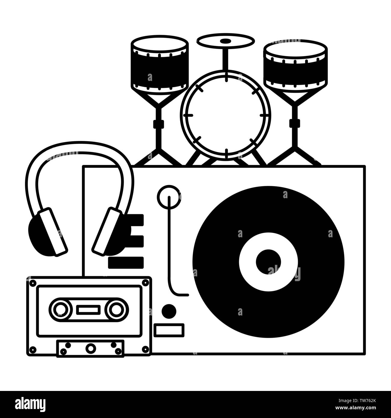 Matériel et d'instruments de musique festival Illustration de Vecteur